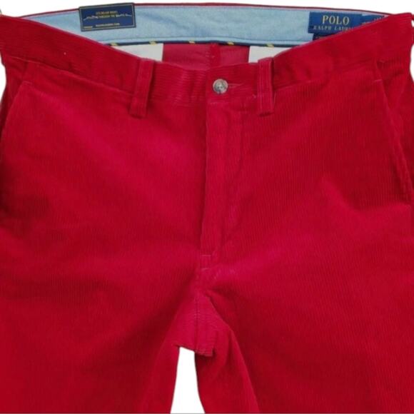 Polo Ralph Lauren Men's Stretch Straight Fit RED Corduroy Pants 38 x 32 NWT - Picture 8 of 15